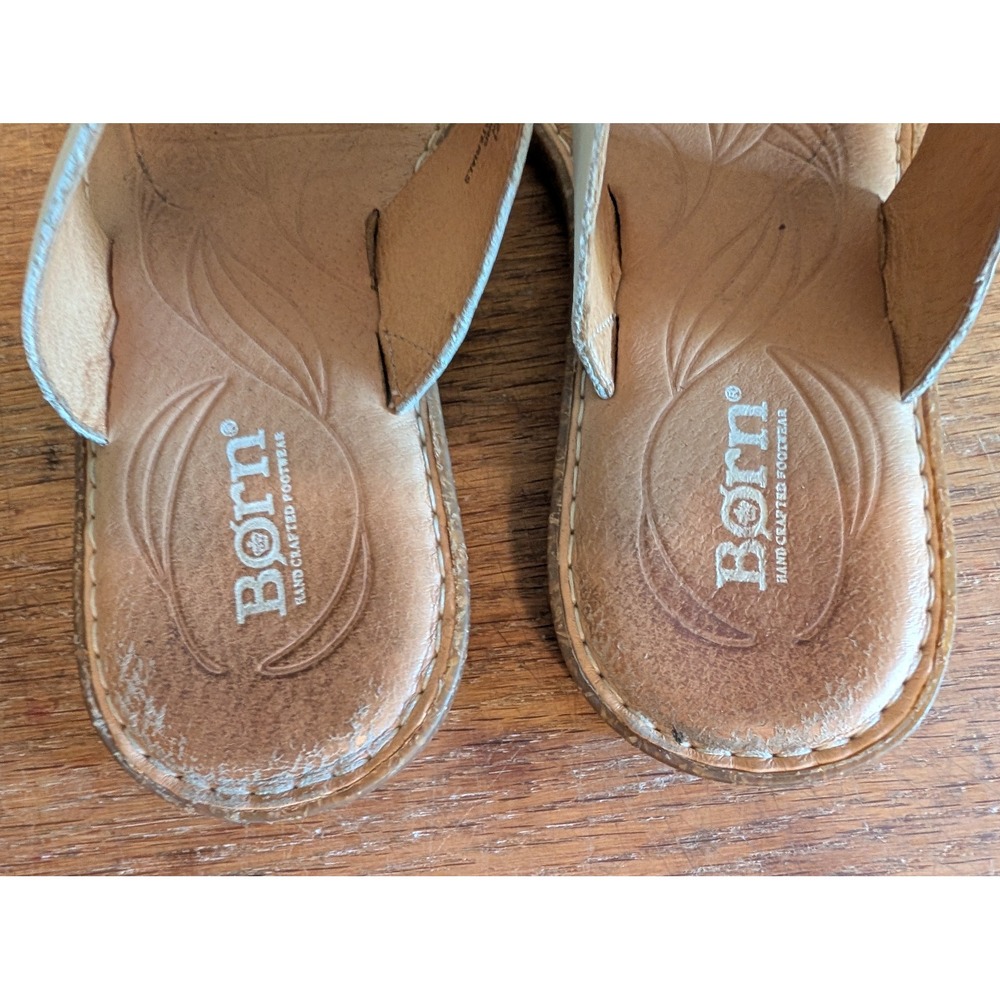 Born White Braided Leather Slide Sandals - Picture 5 of 8